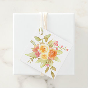 Étiquettes Cadeau Balise cadeau Bouquet de rose jaune