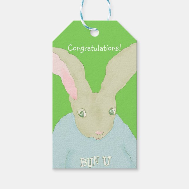 Étiquettes-cadeau Balise cadeau Bunny Grad (Devant)