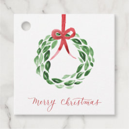 Étiquettes Cadeau Balise cadeau Carré de couronnes de Noël Watercolo