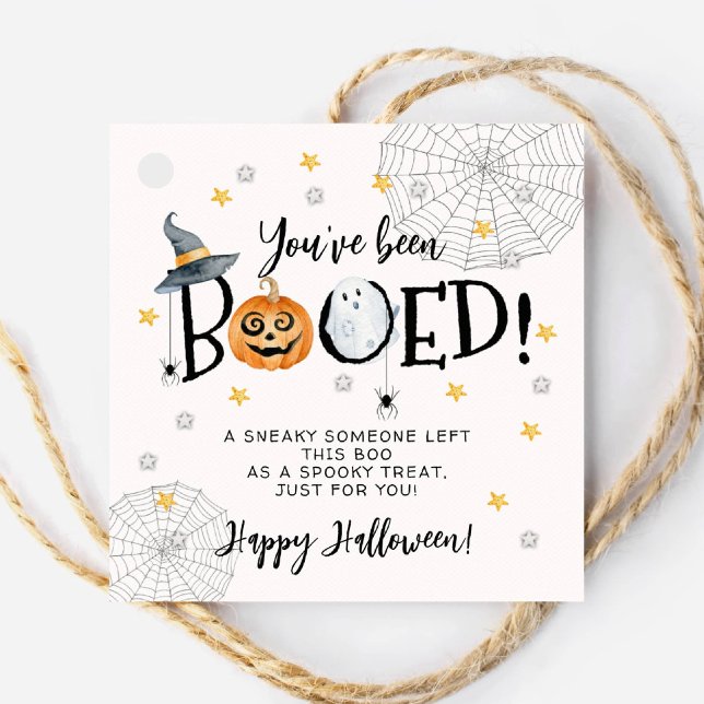 Étiquettes Cadeau Balise cadeau Carré Halloween Vous avez été réserv (Créateur téléchargé)