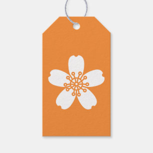 Étiquettes-cadeau Balise Cadeau Charming Sakura en orange