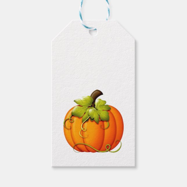 Étiquettes-cadeau Balise Cadeau Citrouille d'automne (Devant)