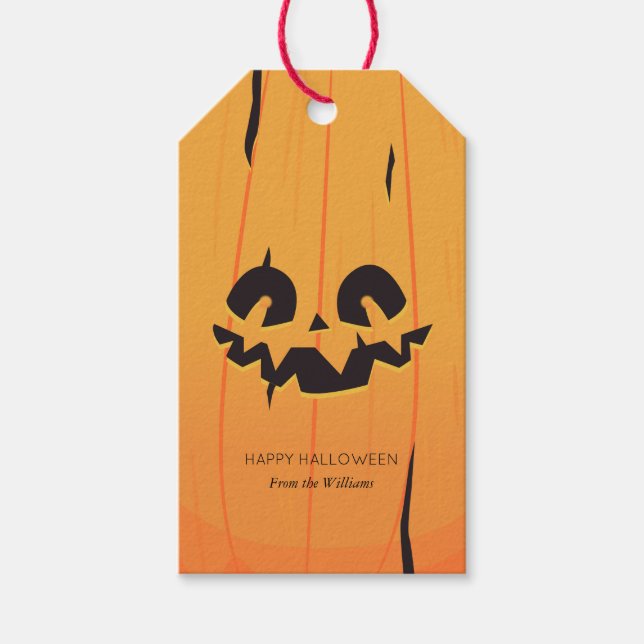 Étiquettes-cadeau Balise cadeau Citrouille Halloween (Devant)