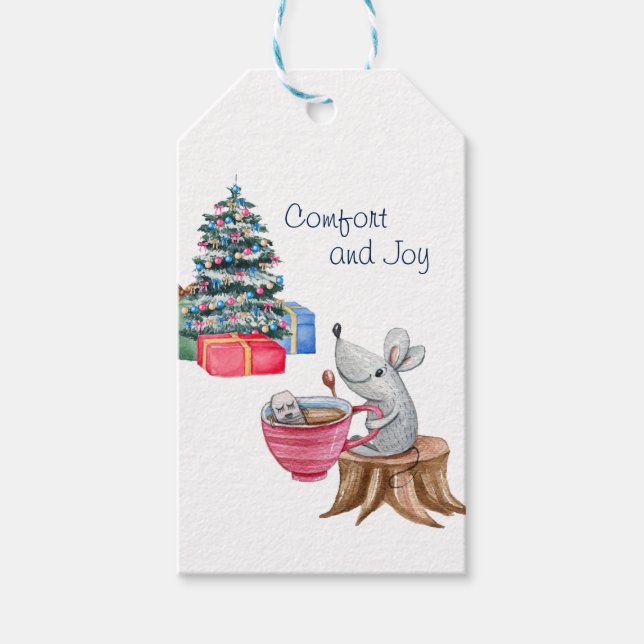 Étiquettes-cadeau Balise Cadeau Comfort And Joy Mouse (Devant)
