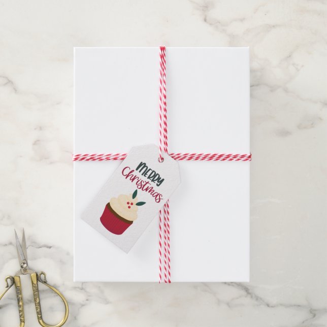 Étiquettes-cadeau Balise cadeau Cupcake personnalisée (Avec de la ficelle)