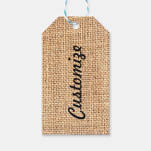 Étiquettes-cadeau Balise Cadeau Customisé Burlap Jute (Devant)