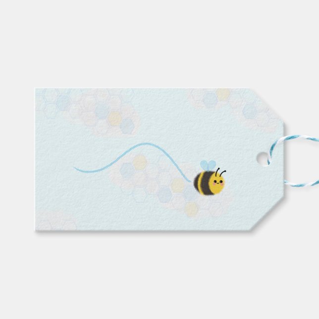 Étiquettes-cadeau Balise cadeau d'abeille (Devant (Horizontal))