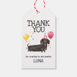 Étiquettes-cadeau Balise Cadeau Dachshund Chien Anniversaire Merci F