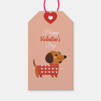 Étiquettes-cadeau Balise cadeau Dachshund Valentine's Day