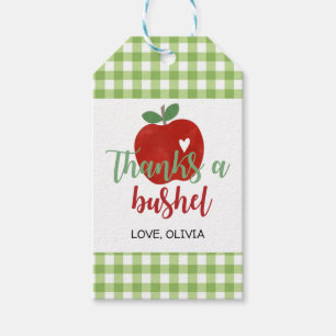 Étiquettes-cadeau Balise cadeau d'anniversaire Apple Merci à Bushel