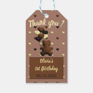 Étiquettes-cadeau Balise cadeau d'anniversaire de l'ours au chocolat