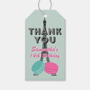 Étiquettes-cadeau Balise cadeau d'anniversaire de Merci à Paris