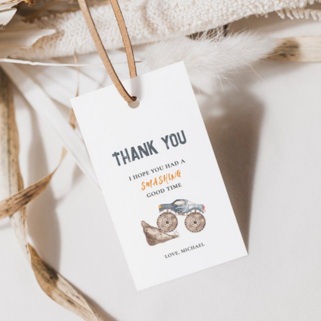 Étiquettes-cadeau Balise cadeau d'anniversaire Dusty Blue Trucs (Créateur téléchargé)