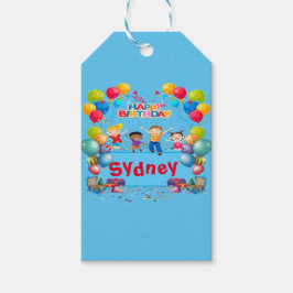 Étiquettes-cadeau Balise cadeau d'anniversaire joyeux thème bleu