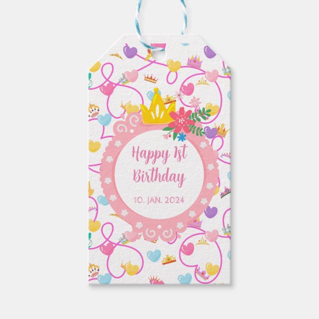 Étiquettes-cadeau Balise cadeau d'anniversaire personnalisée (Devant)