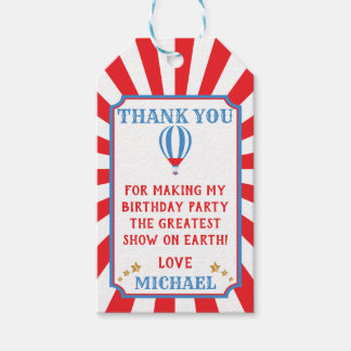 Étiquettes-cadeau Balise cadeau d'anniversaire pour le cirque du bal