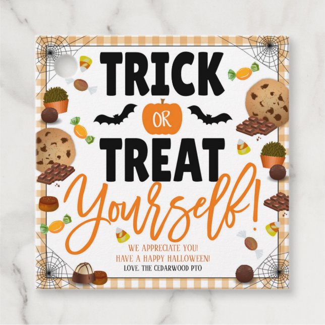 Étiquettes Cadeau Balise cadeau d'appréciation d'Halloween (Devant)