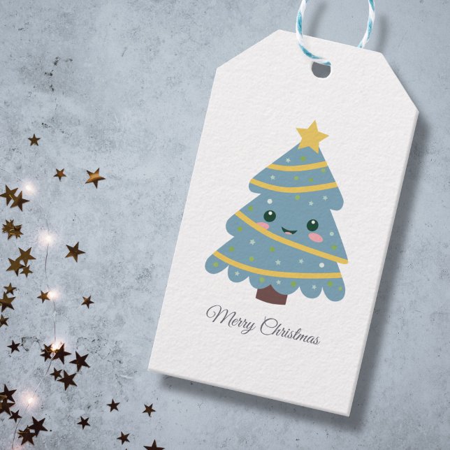 Étiquettes-cadeau Balise cadeau d'arbre de Noël mignon (Cute Christmas Tree Gift Tag)