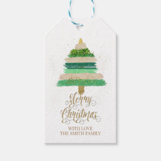 Étiquettes-cadeau Balise cadeau d'arbre de Noël, Parties scintillant