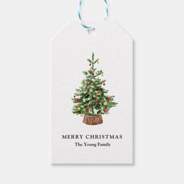 Étiquettes-cadeau Balise cadeau d'arbre personnalisé de Noël (Devant)
