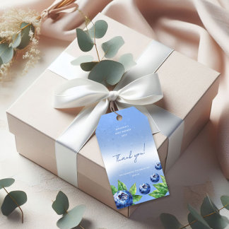 Étiquettes-cadeau Balise cadeau de Baby shower de bleuet Merci