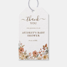 Balise cadeau de Baby shower fleur sauvage Boho