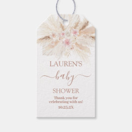 Étiquettes-cadeau Balise cadeau de Baby shower tropical rose vif