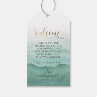 Étiquettes-cadeau Balise cadeau de bienvenue mariage - Aquarelle