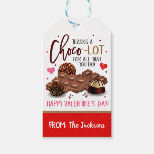 Étiquettes-cadeau Balise cadeau de bonbons au chocolat Valentine