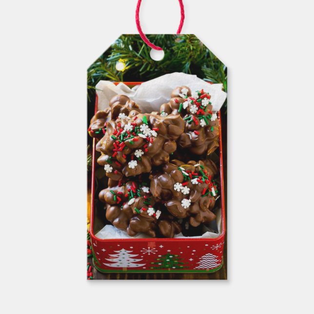 Étiquettes-cadeau Balise cadeau de bonbons de Noël maison (Devant)