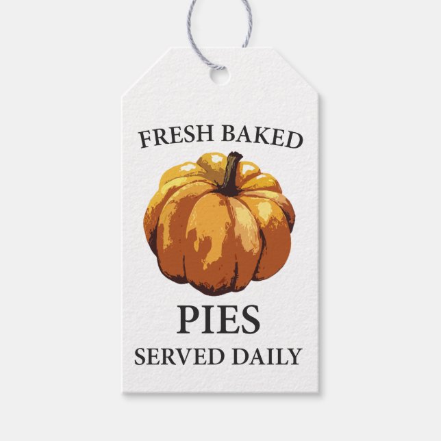 Étiquettes-cadeau Balise cadeau de citrouille Fresh Baked Pies (Devant)