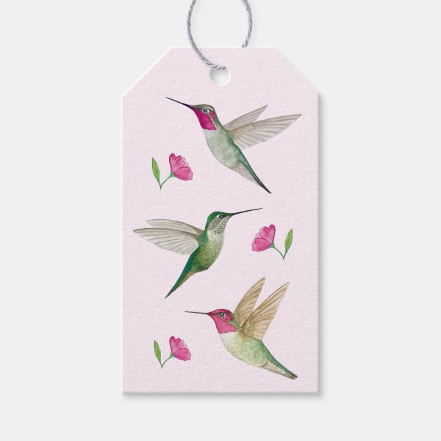 Étiquettes-cadeau Balise cadeau de colibris Anna (Devant)