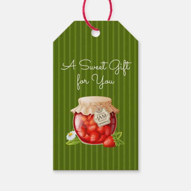 Étiquettes-cadeau Balise cadeau de confiture de fraises (Devant)