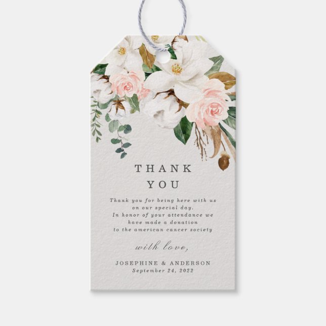 Étiquettes-cadeau Balise cadeau de coton Magnolia (Devant)