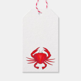 Étiquettes-cadeau Balise cadeau de Crabes rouges Maryland Crab Beach