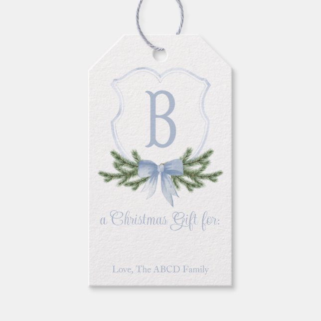 Étiquettes-cadeau Balise cadeau de crête de Noël - B (Devant)