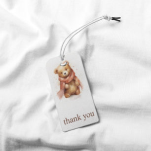 Étiquettes-cadeau Balise cadeau de fête de l'ours de bébé Aquarelle 