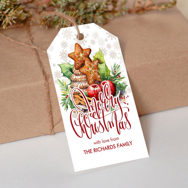 Étiquettes-cadeau Balise cadeau de fête de Noël en pain d'épice (Créateur téléchargé)
