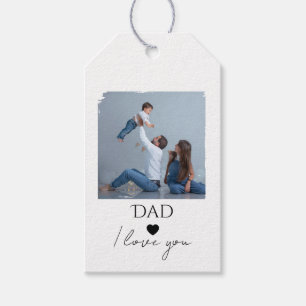 Étiquettes-cadeau Balise cadeau de fête du père avec photo et papa,
