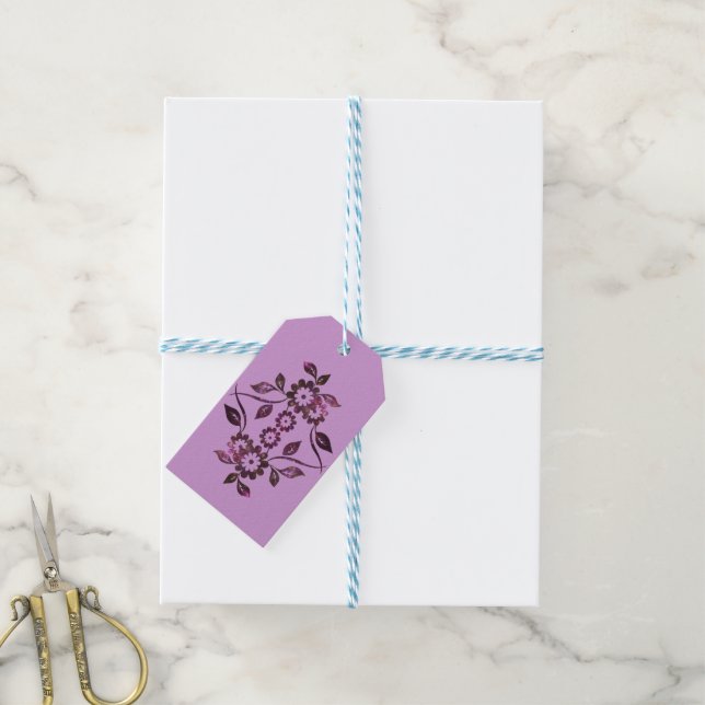 Étiquettes-cadeau Balise cadeau de fleurs (Avec de laficelle)