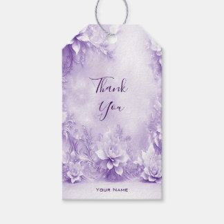 Étiquettes-cadeau Balise cadeau de fleurs blanches violettes