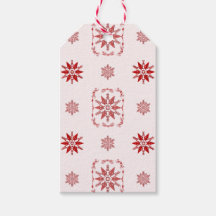 Balise cadeau de flocon de neige encadré rouge
