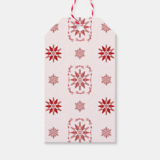 Étiquettes-cadeau Balise cadeau de flocon de neige encadré rouge