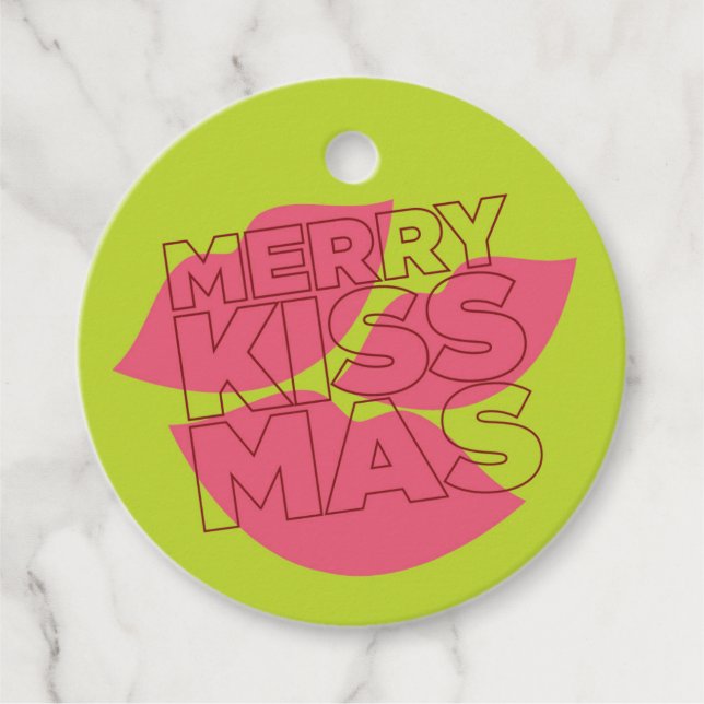 Étiquettes Cadeau Balise cadeau de Joyeux Kissmas (Devant)