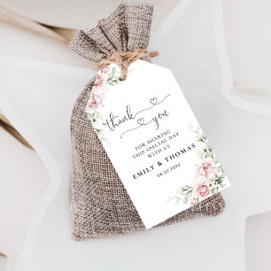 Étiquettes-cadeau Balise cadeau de la cérémonie de Mariage Roses Ros