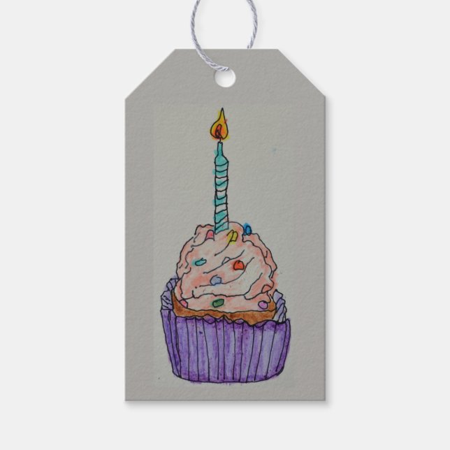 Étiquettes-cadeau Balise cadeau de la coupe d'anniversaire (Devant)