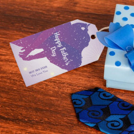 Étiquettes-cadeau Balise cadeau de la fête des pères joyeuse Galaxy