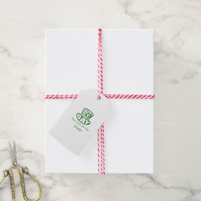 Étiquettes-cadeau Balise cadeau de la Saint Patrick (Avec de la ficelle)