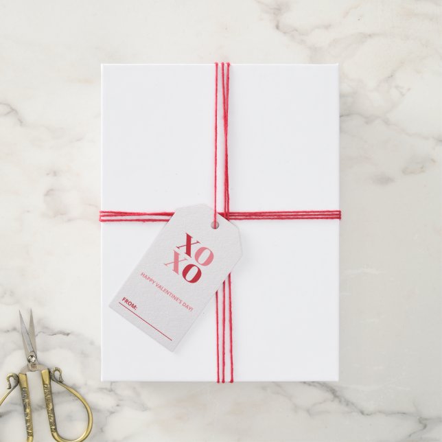 Étiquettes-cadeau Balise cadeau de la Saint Valentin XOXO (Avec de la ficelle)