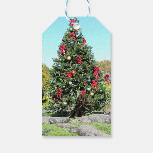 Étiquettes-cadeau Balise cadeau de l'Alligator Christmas Tree (Dos)